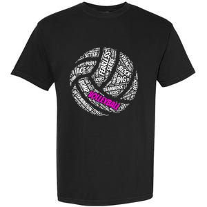 Volleyball Gift And Pink Volleyball Words Garment-Dyed Heavyweight T-Shirt