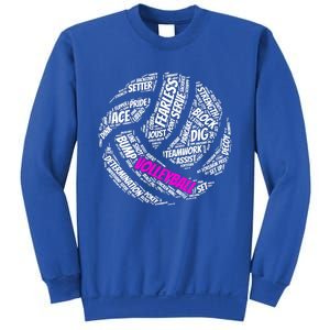 Volleyball Gift And Pink Volleyball Words Sweatshirt