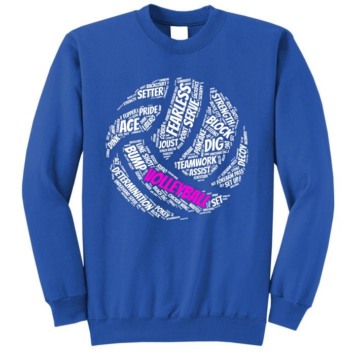 Volleyball Gift And Pink Volleyball Words Sweatshirt