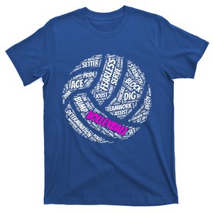 Volleyball Gift And Pink Volleyball Words T-Shirt