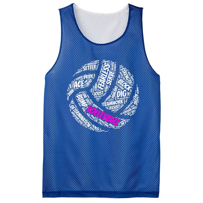 Volleyball Gift And Pink Volleyball Words Mesh Reversible Basketball Jersey Tank