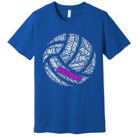 Volleyball Gift And Pink Volleyball Words Premium T-Shirt