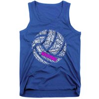 Volleyball Gift And Pink Volleyball Words Tank Top