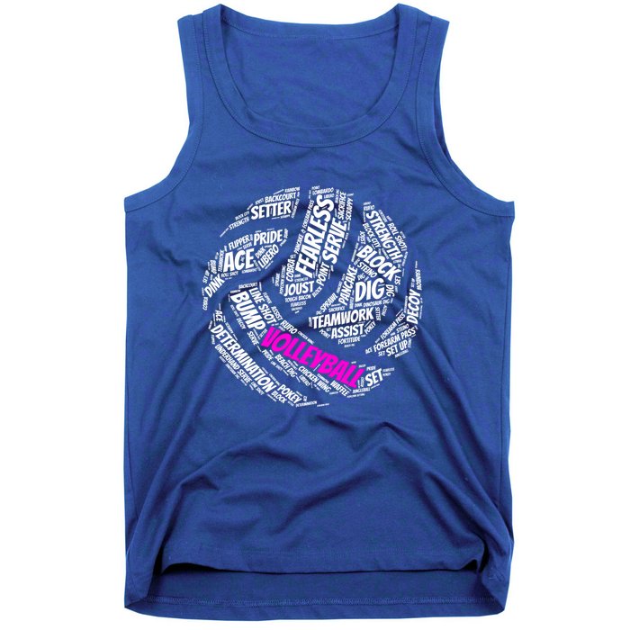 Volleyball Gift And Pink Volleyball Words Tank Top