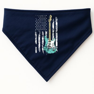 Vintage Guitar American US Flag USA-Made Doggie Bandana