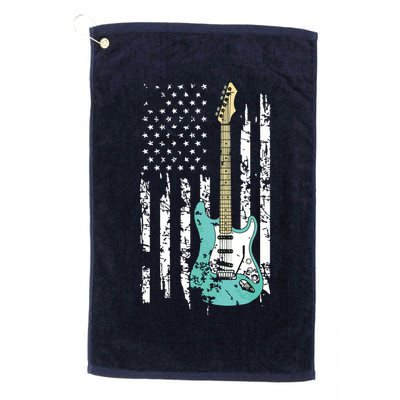 Vintage Guitar American US Flag Golf Towel