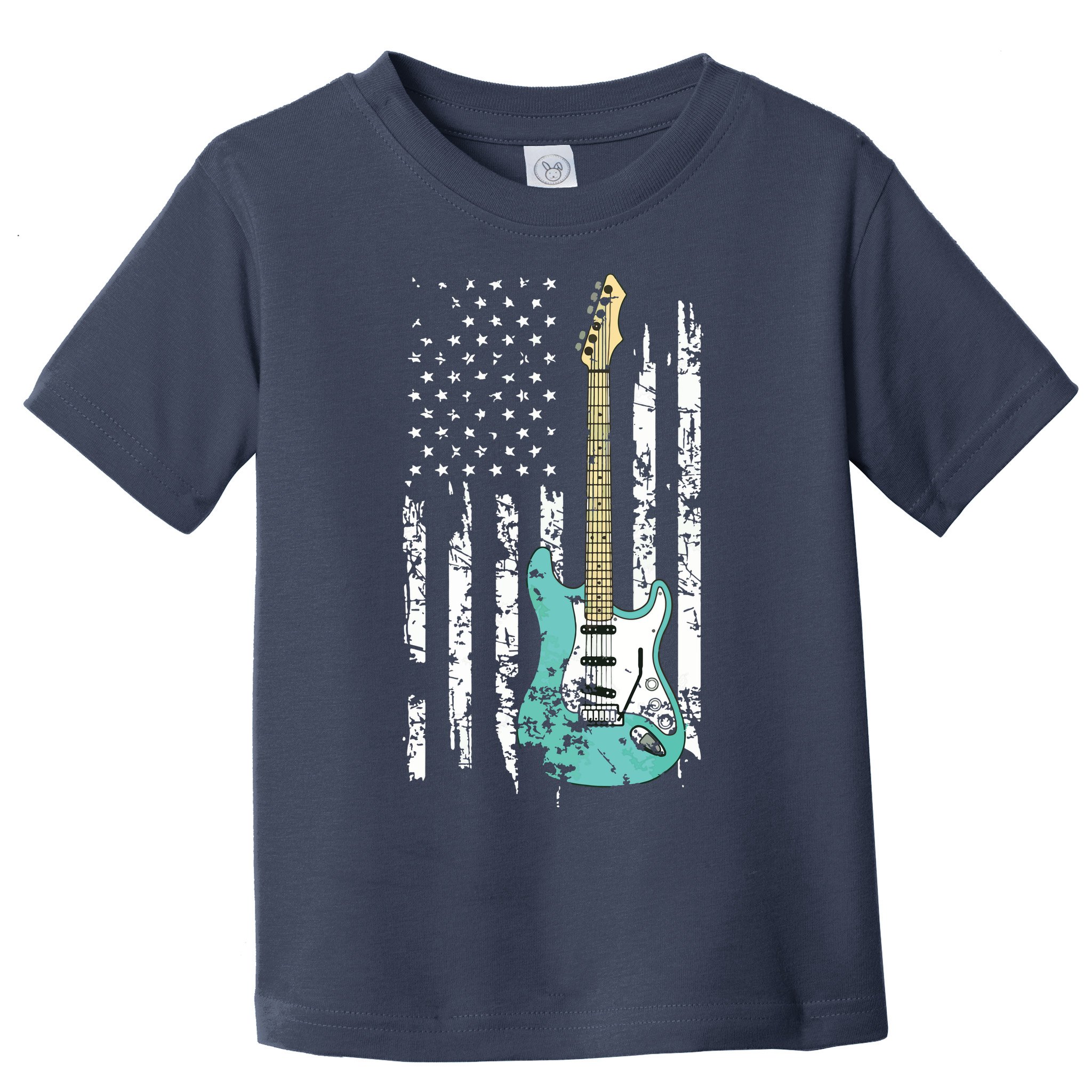 Vintage Guitar American US Flag Toddler T-Shirt