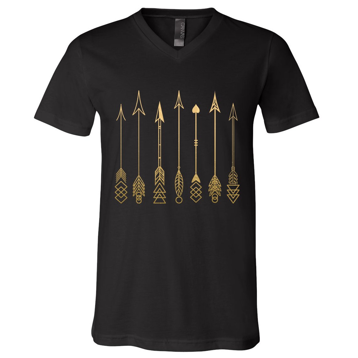 Vintage Gold Arrows V-Neck T-Shirt