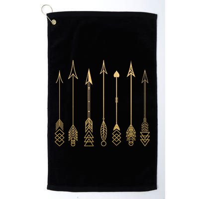 Vintage Gold Arrows Golf Towel
