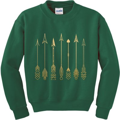 Vintage Gold Arrows Kids Sweatshirt