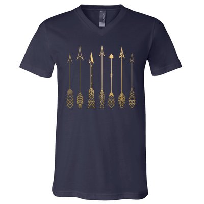 Vintage Gold Arrows V-Neck T-Shirt