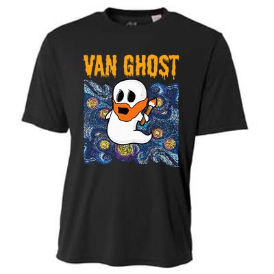 Van Ghost Art Teacher Halloween Van Gogh Starry Night Cooling Performance Crew T-Shirt