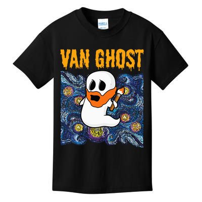 Van Ghost Art Teacher Halloween Van Gogh Starry Night Kids T-Shirt