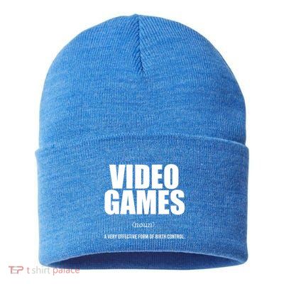 Video Games A Very Effective Form Of Birth Control Planning Gift Sustainable Knit Beanie