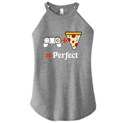 Video Games And Pizza Is Perect Gift For Gamer Women’s Perfect Tri Rocker Tank