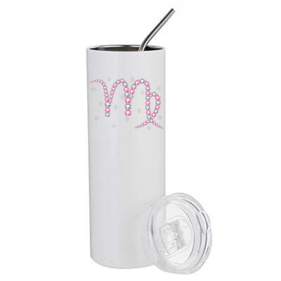 Virgo Gift Astrology Birthday Pink Diamond Gift Stainless Steel Tumbler