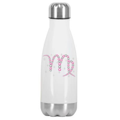 Virgo Gift Astrology Birthday Pink Diamond Gift Stainless Steel Insulated Water Bottle