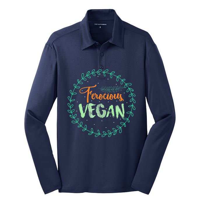 Vegan Gifts Apparel Ferocious Vegan Life Stuff Silk Touch Performance Long Sleeve Polo