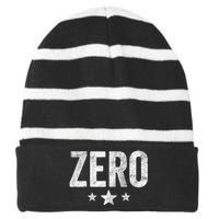 Vintage Grunge Alternative Zero Three Star 90s Rock Music Striped Beanie with Solid Band