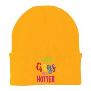 Vegan Gays Are Hotter Vegan Great Gift Lgbt Awareness Month Funny Gift Knit Cap Winter Beanie