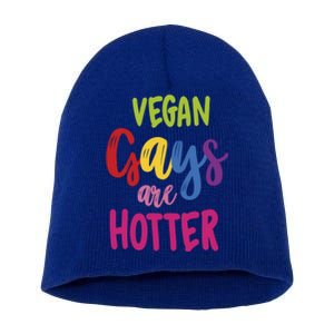 Vegan Gays Are Hotter Vegan Great Gift Lgbt Awareness Month Funny Gift Short Acrylic Beanie