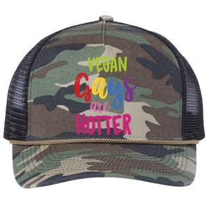 Vegan Gays Are Hotter Vegan Great Gift Lgbt Awareness Month Funny Gift Retro Rope Trucker Hat Cap