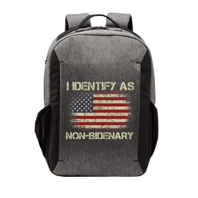 Vintage Grunge American Flag I Identify As Non Bidenary Vector Backpack