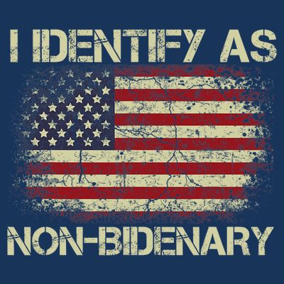 Vintage Grunge American Flag I Identify As Non Bidenary T-Shirt