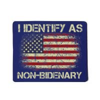 Vintage Grunge American Flag I Identify As Non Bidenary Mousepad