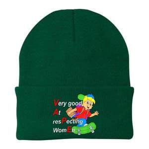 Very Good At Respecting Women Skate Board Vape Meme Knit Cap Winter Beanie