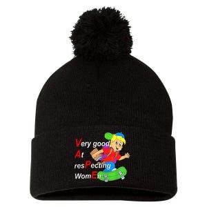 Very Good At Respecting Women Skate Board Vape Meme Pom Pom 12in Knit Beanie