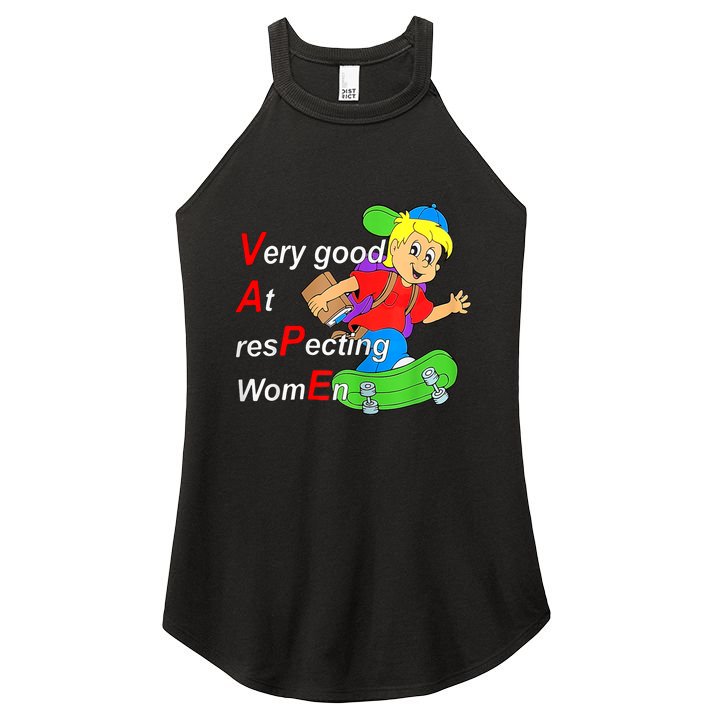 Very Good At Respecting Women Skate Board Vape Meme Women's Perfect Tri Rocker Tank