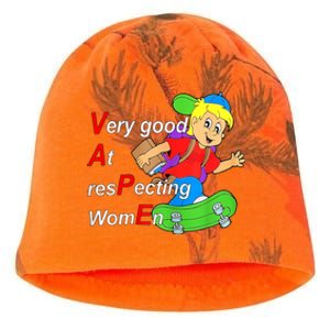 Very Good At Respecting Women Skate Board Vape Meme Kati - Camo Knit Beanie