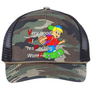 Very Good At Respecting Women Skate Board Vape Meme Retro Rope Trucker Hat Cap