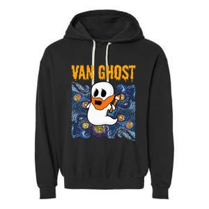 Van Ghost Art Teacher Halloween Van Gogh Starry Night Garment-Dyed Fleece Hoodie