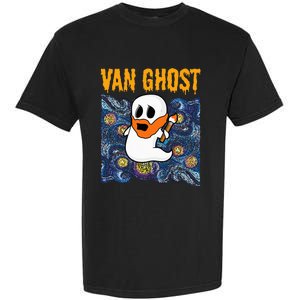 Van Ghost Art Teacher Halloween Van Gogh Starry Night Garment-Dyed Heavyweight T-Shirt