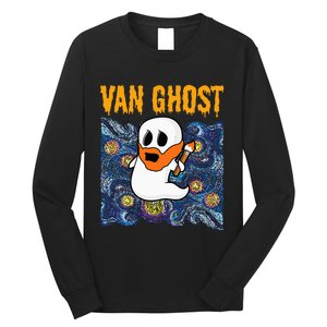 Van Ghost Art Teacher Halloween Van Gogh Starry Night Long Sleeve Shirt