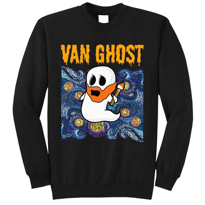 Van Ghost Art Teacher Halloween Van Gogh Starry Night Sweatshirt