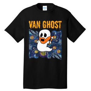 Van Ghost Art Teacher Halloween Van Gogh Starry Night Tall T-Shirt