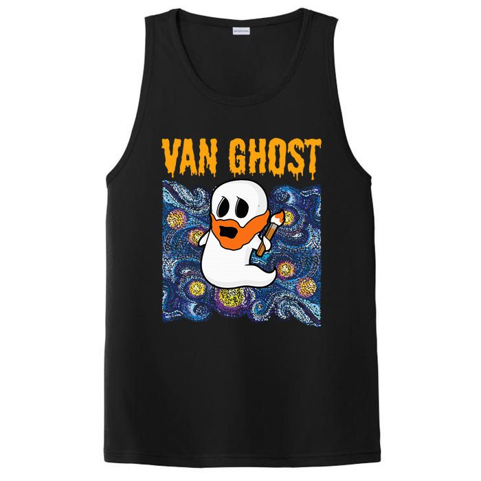 Van Ghost Art Teacher Halloween Van Gogh Starry Night PosiCharge Competitor Tank