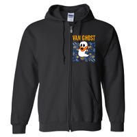 Van Ghost Art Teacher Halloween Van Gogh Starry Night Full Zip Hoodie