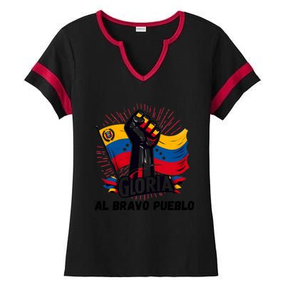 Venezuela Gloria Al Bravo Venezuelan People 2024 Ladies Halftime Notch Neck Tee