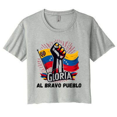 Venezuela Gloria Al Bravo Venezuelan People 2024 Women's Crop Top Tee