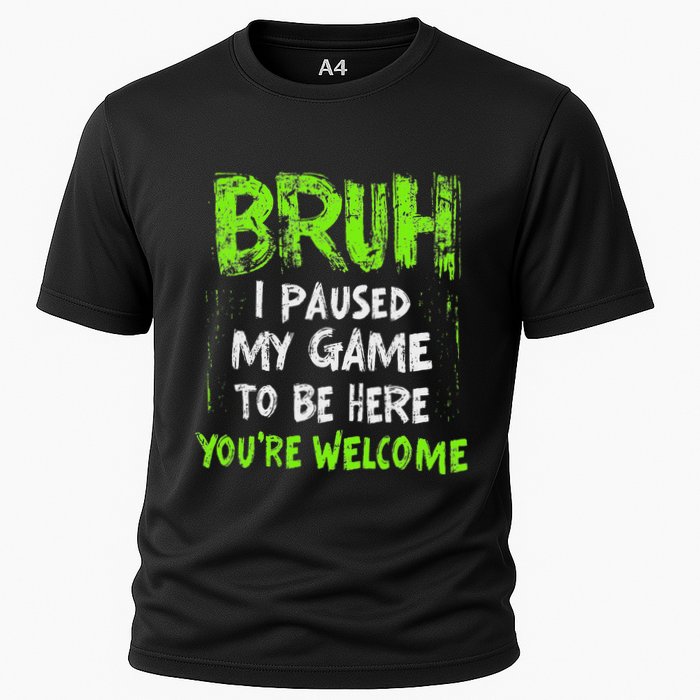 Video Gamer Bruh I Paused My Game Gaming Cooling Performance Crew T-Shirt