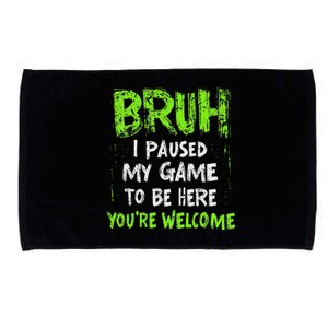 Video Gamer Bruh I Paused My Game Gaming Microfiber Hand Towel