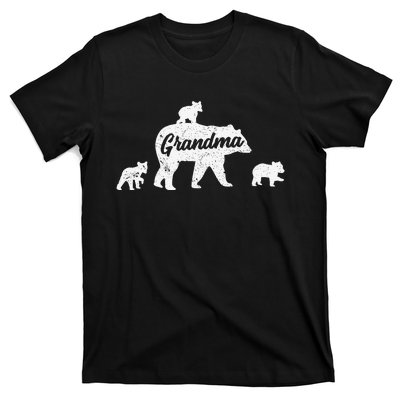 Vintage Grandma Bear 3 Cubs Mother's Day T-Shirt