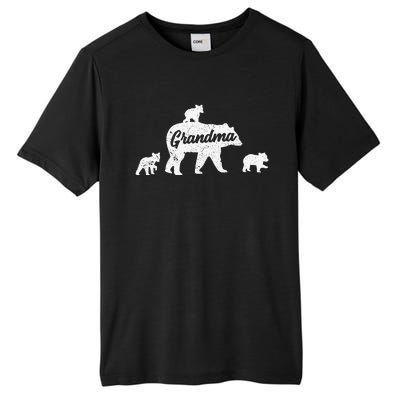 Vintage Grandma Bear 3 Cubs Mother's Day Tall Fusion ChromaSoft Performance T-Shirt