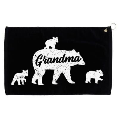 Vintage Grandma Bear 3 Cubs Mother's Day Grommeted Golf Towel