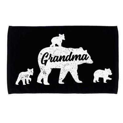 Vintage Grandma Bear 3 Cubs Mother's Day Microfiber Hand Towel