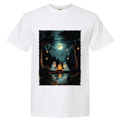 Vintage Ghost Book Reading Camping Gothic Halloween Teachers Garment-Dyed Heavyweight T-Shirt
